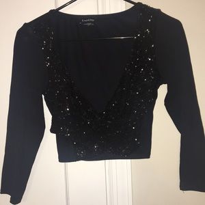 Sequence crop top 3/4 sleeve